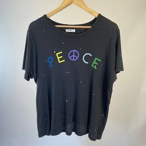 Lauren Moshi Black Peace Graphic Tee